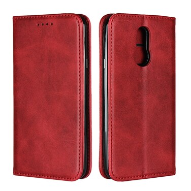 Protective Cover For LG Q7 Calf Texture Magnetic Horizontal Flip Leather Case with Holder &amp; Card Slots &amp; Wallet Red