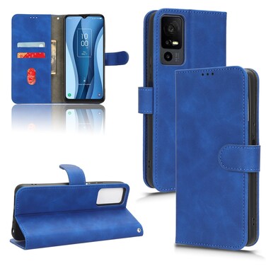Protective Cover For TCL 40 XE 5G Skin Feel Magnetic Flip Leather Phone Case Blue