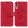 Protective Cover For LG Velvet / G9 5G / 4G Butterfly Rose Embossed Leather Phone Case Red