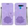 Protective Cover For LG K50 / Q60 Lotus Embossed Leather Phone Case Purple