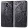 Protective Cover For LG K30 2019  Butterfly Love Flower Embossed Horizontal Flip Leather Case with Bracket Lanyard Card Slot Wallet Black