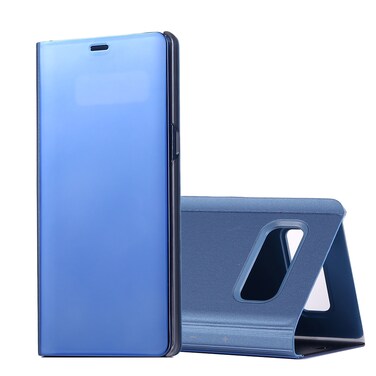 Protective Cover For Galaxy Note 8 Electroplating Mirror Horizontal Flip Leather Case with Sleep / Wake-up &amp; Holder Function Blue