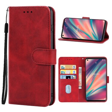 Protective Cover Leather Phone Case For Wiko View 5 Red
