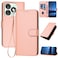 Protective Cover For Itel A50 YX0070 Carbon Fiber Buckle Leather Phone Case with Lanyard Pink