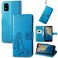 Protective Cover For ZTE Blade A31 Four-leaf Clasp Embossed Buckle Mobile Phone Leather Case Blue