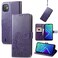 Protective Cover For Wiko Y82 Four-leaf Clasp Embossed Buckle Leather Phone Case Purple