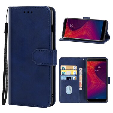 Protective Cover Leather Phone Case For Lenovo K5 Play Blue