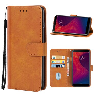 Protective Cover Leather Phone Case For Lenovo K5 Play Brown