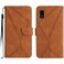 Protective Cover For Sharp Aquos Wish SHG06 Stitching Embossed Leather Phone Case Brown