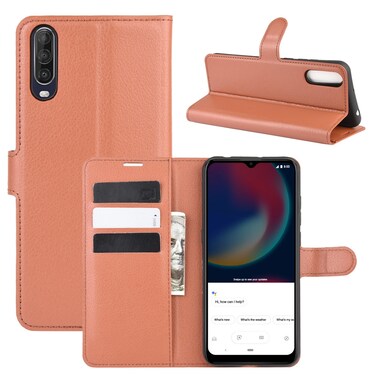 Protective Cover For Wiko view 4/ 4 lite Litchi Texture Horizontal Flip Protective Case with Holder &amp; Card Slots &amp; Wallet Brown