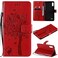 Protective Cover For LG K22 / K22 Plus Tree &amp; Cat Pattern Pressed Printing Horizontal Flip PU Leather Case with Holder &amp; Card Slots &amp; Wallet &amp; Lanyard Red
