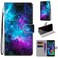 Protective Cover For LG K20  2019 Coloured Drawing Cross Texture Horizontal Flip PU Leather Case with Holder &amp; Card Slots &amp; Wallet &amp; Lanyard Purple Green Starry Sky