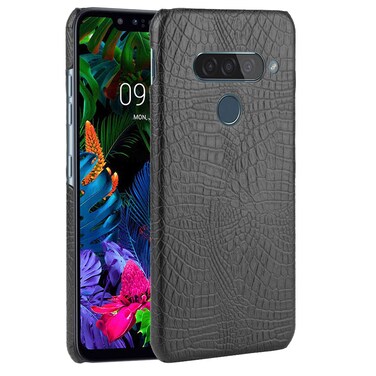 Protective Cover For LG G8S ThinQ Shockproof Crocodile Texture PC + PU Case Black