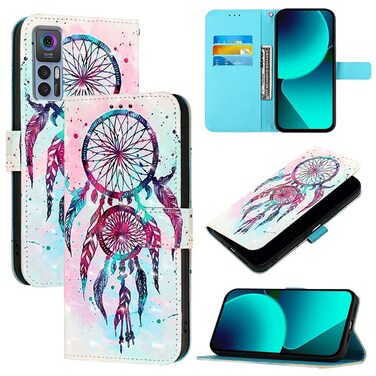 Protective Cover For TCL 30 5G 3D Painting Horizontal Flip Leather Phone Case Color Drop Wind Chimes