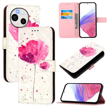 Protective Cover For Sharp Aquos Sense9 3D Painting Horizontal Flip Leather Phone Case Flower