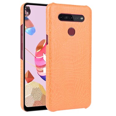 Protective Cover For LG K51S Shockproof Crocodile Texture PC + PU Case Orange
