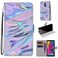 Protective Cover For LG Stylo 5 Coloured Drawing Cross Texture Horizontal Flip PU Leather Case with Holder &amp; Card Slots &amp; Wallet &amp; Lanyard Fluorescent Water Texture