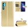 Protective Cover For TCL 20 Pro 5G Crazy Horse Texture Horizontal Flip Leather Case with Holder &amp; Card Slots &amp; Lanyard Gold