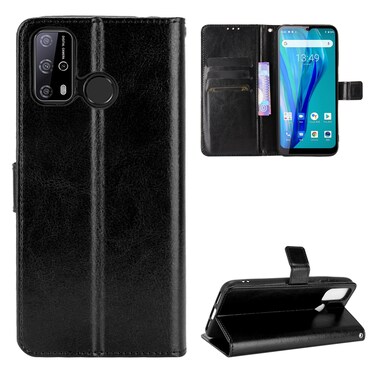 Protective Cover For Oukitel C23 Pro Crazy Horse Texture Horizontal Flip Leather Case with Holder &amp; Card Slots &amp; Lanyard Black