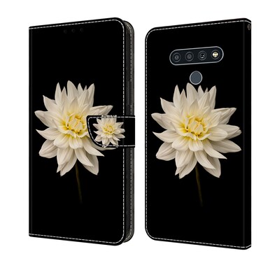 Protective Cover For LG Stylo 6 / K71 Crystal 3D Shockproof Protective Leather Phone Case White Flower