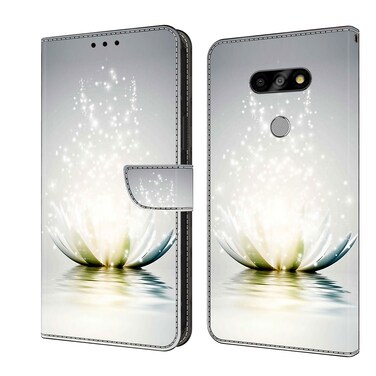 Protective Cover For LG K31 Crystal 3D Shockproof Protective Leather Phone Case Light Lotus