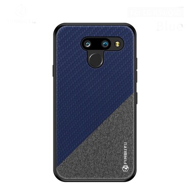 Protective Cover PINWUYO Hong Series Anti-fall TPU+ Chemical Fiber Cloth Protective Cover for LG K50 / Q60 Blue