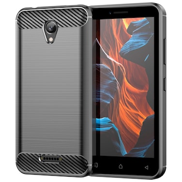 Protective Cover For Lenovo A1010 Brushed Texture Carbon Fiber TPU Phone Case Black
