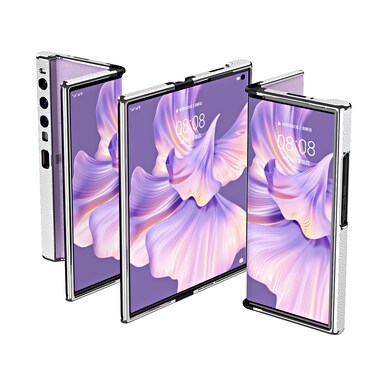 Protective Cover For Huawei Mate Xs 2 Ultra-thin Frame Paste Leather Shockproof Phone Case (White)