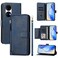 Protective Cover For Huawei P50 Multi-Card Slots Zipper Wallet Leather Phone Case (Blue)