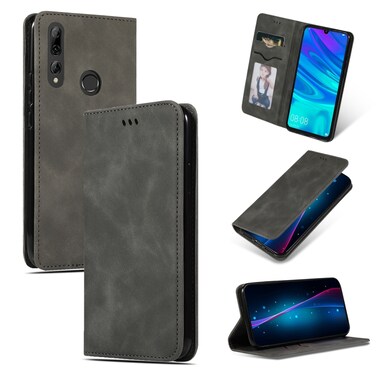 Protective Cover Retro Skin Feel Business Magnetic Horizontal Flip Leather Case for Huawei P Smart 2019 &amp; P Smart Plus 2019  (Dark Gray)