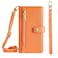 Protective Cover For ASUS Zenfone 8 Flip / ZS672KS Sheep Texture Cross-body Zipper Wallet Leather Phone Case (Orange)