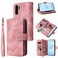 Protective Cover For Huawei P30 Pro Multifunctional Card Slot Zipper Wallet Leather Phone Case (Rose Gold)
