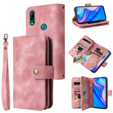 Protective Cover For Huawei P Smart Z Multifunctional Card Slot Zipper Wallet Leather Phone Case (Rose Gold)