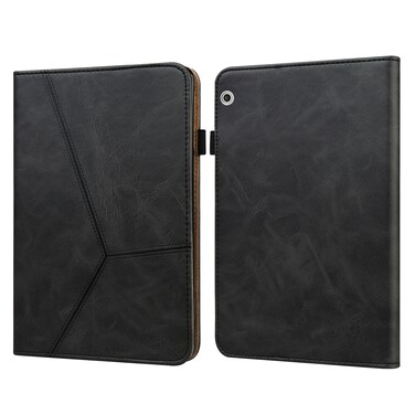 Protective Cover For Huawei MediaPad T3 10 Solid Color Embossed Striped Leather Case (Black)