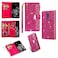 Protective Cover For Huawei Mate 10 Lite Multi-card Slots Starry Sky Laser Carving Glitter Zipper Horizontal Flip Leather Case with Holder &amp; Wallet &amp; Lanyard (Rose Red)