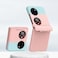 Protective Cover For Huawei P50 Pocket PC Skin Feel Integrated Foldable Mid Shaft Phone Case (Pink Cyan)