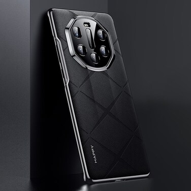 Protective Cover For Huawei Mate 40 RS Porsche Design Plain Leather PC Phone Case (Black)