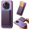 Protective Cover For Honor Magic6 5G Retro Magsafe Card Bag PU Back Cover Phone Case (Purple)