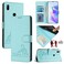 Protective Cover For Huawei Y9 Prime 2019 Cat Rat Embossed Pattern RFID Leather Phone Case with Lanyard (Mint Green)