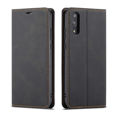 Protective Cover For Huawei P20 Forwenw Dream Series Oil Edge Strong Magnetism Horizontal Flip Leather Case with Holder &amp; Card Slots &amp; Wallet &amp; Photo Frame (Black)