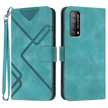 Protective Cover For Huawei Enjoy 20 SE 4G Line Pattern Skin Feel Leather Phone Case (Light Blue)