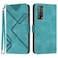 Protective Cover For Huawei Enjoy 20 SE 4G Line Pattern Skin Feel Leather Phone Case (Light Blue)