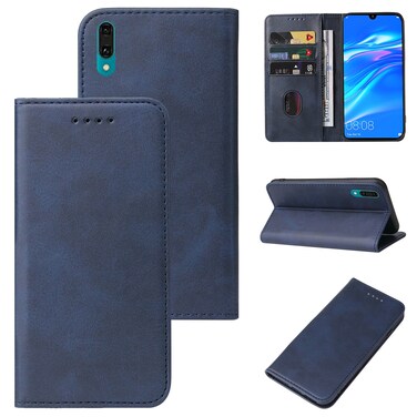 Protective Cover For Huawei Y7 Prime 2019 Magnetic Closure Leather Phone Case (Blue)