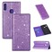 Protective Cover For Huawei Y7  (2019) Ultrathin Glitter Magnetic Horizontal Flip Leather Case with Holder &amp; Card Slots (Purple)