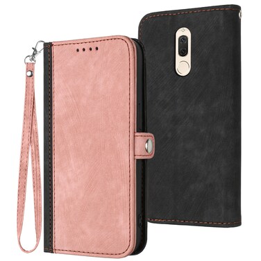 Protective Cover For Huawei Mate 10 Lite Side Buckle Double Fold Hand Strap Leather Phone Case (Pink)