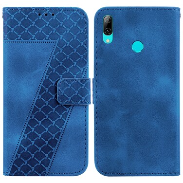 Protective Cover For Huawei P smart 2019 Seven-shaped Embossed Leather Phone Case (Blue)