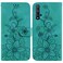 Protective Cover For Huawei nova 5T / Honor 20 Lily Embossed Leather Phone Case (Green)