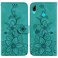 Protective Cover For Huawei P Smart 2019 Lily Embossed Leather Phone Case (Green)