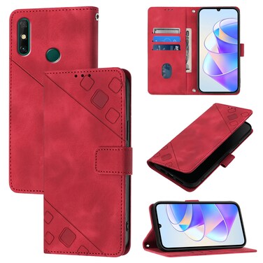 Protective Cover For Huawei Enjoy 20 SE / P smart 2021 / Y7a Skin Feel Embossed Leather Phone Case (Red)