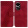 Protective Cover For Huawei nova 12 Seven-shaped Embossed Leather Phone Case (Red)